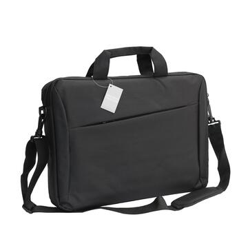 Borsa Porta Computer con Tasca Frontale Obliqua - Nera