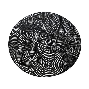 Tovaglietta Americana Rotonda Nera - d 38 cm - Sottopiatto - Motivo Geometrico