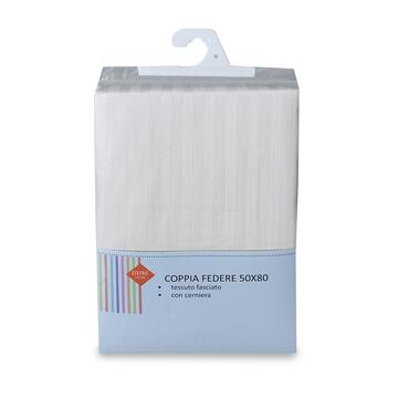Coppia Federe 50x80 cm in Tessuto Fasciato con Cerniera