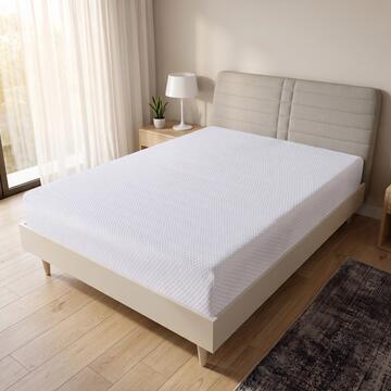 Coprimaterasso Jacquard Bianco Letto 1 Piazza e Mezzo 120x190 cm con Angoli Elasticizzati - Traspirante e Antiacaro