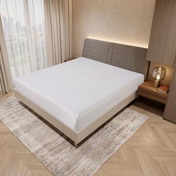Coprimaterasso Fasciato Bianco Letto da 1 Piazza e Mezzo 125x195 cm con Angoli Elasticizzati - Traspirante e Antiacaro