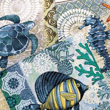 Federa Cuscino Seaside 45x45 cm - Fantasia Tartaruga