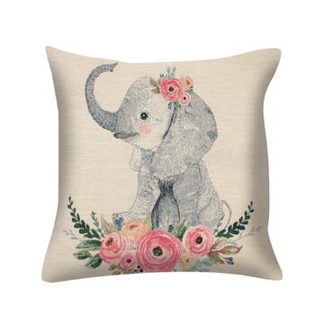 Federa Cuscino Baby Animals 45x45 cm - Fantasia Elefante