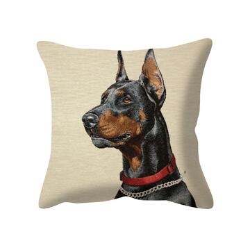 Federa Cuscino Zampa 45x45 cm - Fantasia Dobermann Marino Fa Mercato
