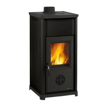La Nordica - Stufa a Legna Tea Nera in Acciaio e Ghisa - 41,4x41,9 h 83,2 cm - Made in Italy