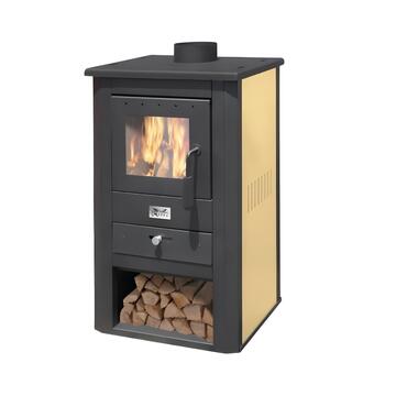 Mille srl - Stufa a Legna Pallade in Acciaio 13 kW - Avorio - 51x45 h94 cm - Made in Italy