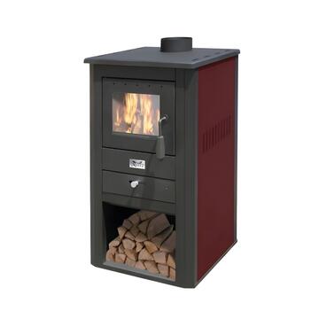 Mille srl - Stufa a Legna Pallade in Acciaio 13 kW - Bourdeaux - 51x45 h94 cm - Made in Italy