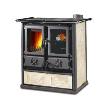 La Nordica - Stufa Cucina a Legna Rosetta Liberty Panna 88,5x57,2 h84,3 cm - con Piano Cottura e Forno - Made in Italy Marino Fa Mercato