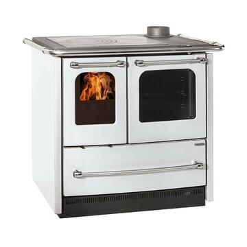 La Nordica - Stufa Cucina a Legna Sovrana Easy Evo 2.0 Bianca - 96,4x64,1 h84,8 cm - Made in Italy Marino Fa Mercato