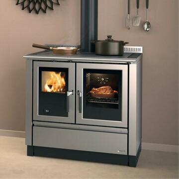 La Nordica - Stufa Cucina a Legna Venezia in Acciaio Inox - 90x60 h 91 cm - Made in Italy