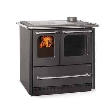 La Nordica - Stufa Cucina a Legna Sovrana Easy Evo 2.0 Nera - 96,4x64,1 h84,8 cm - Made in Italy Marino Fa Mercato