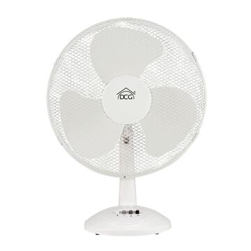 DCG Ventilatore da Tavolo Bianco 35W, d 30 cm, 3 Velocità VE9030