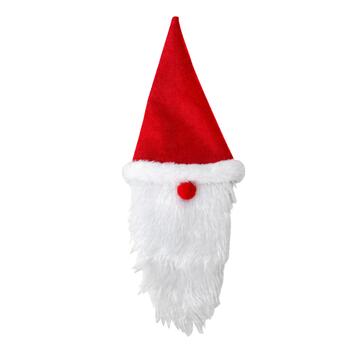 Copribottiglia Natalizio Babbo Natale - Barba Bianca e Cappello Rosso