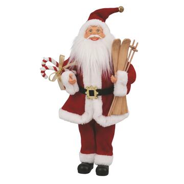 Babbo Natale con Sci e Bastoncini di Zucchero h 50 cm - Soprammobile - Decorazione Natalizia