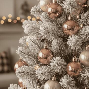 Palline di Natale Assortite 24 Sfere - Pesca - d 60 e 70 mm - Lucide e Opache - per Albero di Natale - Decorazioni Natalizie