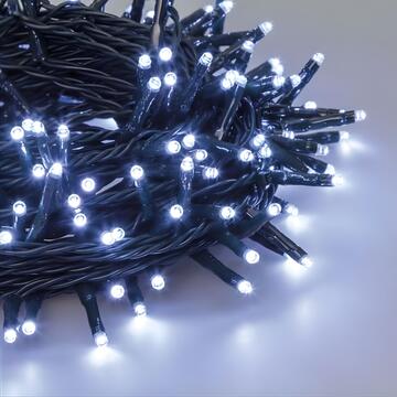 180 Luci Led Bianco Freddo di Natale - mt 9+5 cavo - per Interno ed Esterno - con Giochi di Luce