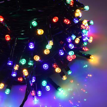180 Luci Led Colorati di Natale - mt 9+5 cavo - per Interno ed Esterno - con Giochi di Luce