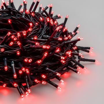 500 Luci Led Rossi di Natale - mt 25+5 cavo - per Interno ed Esterno - con Giochi di Luce