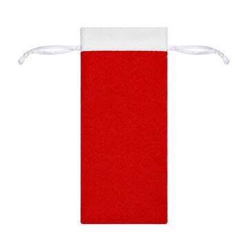 Sacchetto Portabottiglie Natalizio Rosso e Bianco 33x13 cm - Confezione Regalo di Natale