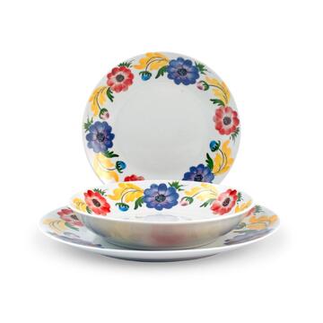 Servizio 18 Piatti in Porcellana Decorata Jardin