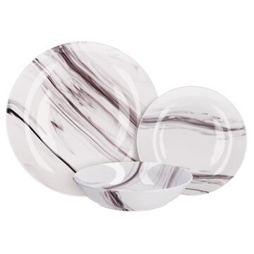 Servizio Set 18 Piatti in Ceramica - Fantasia Marmorizzata