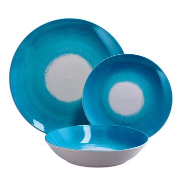 Servizio Set 18 Piatti in Ceramica - Fantasia Azzurra