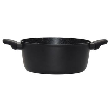 Casseruola Urania Nera d 24 cm con 2 Strati Effetto Marmorizzato - per Tutti i Fuochi - Uso Universale