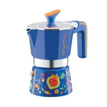 Caffettiera Gialla Frida Kahlo 3 Tazzine di Caffè, Moka di Design Italiano Marino Fa Mercato