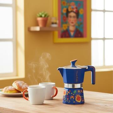 Caffettiera Gialla Frida Kahlo 6 Tazzine di Caffè,... - Marino Fa Mercato