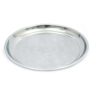 Vassoio Rotondo in Metallo d 45 cm da Servizio con Bordi Rialzati