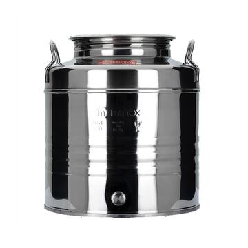 Minox - Fusto Graffato in Acciaio Inox 30 lt per Uso Alimentare - con 2 Maniglie + Tappo Ermetico