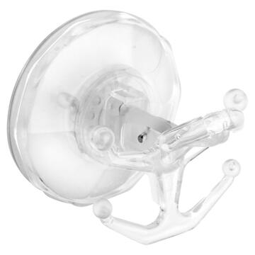 Gancio bagno con vntosa Bingo Crystal bianco trasparente