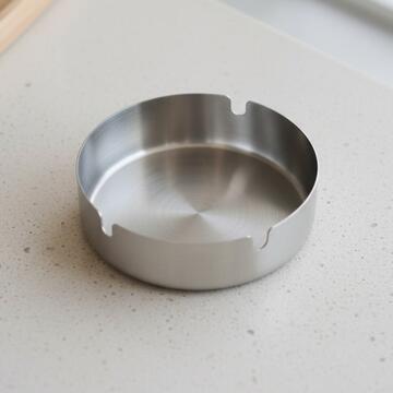 Posacenere in Acciaio Inox Rotondo d 12 cm - per Abitazioni, Bar, Ristoranti, Terrazze