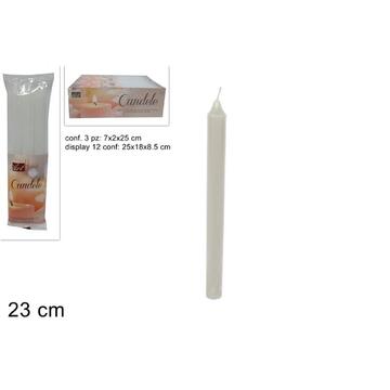 Set di 3 candele bianche H24