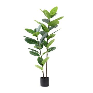 Albero della Gomma Artificiale 125cm per Decorazione Interni