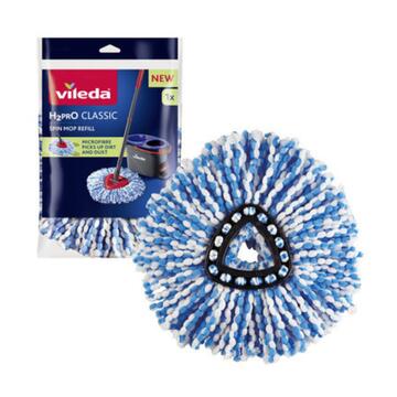 Vileda H2PrO Spin Mop Ricambio Refill - Panno in Microfibra - Rimozione dello Sporco Ostinato - Lavabile in Lavatrice - Per Tutti i Pavimenti