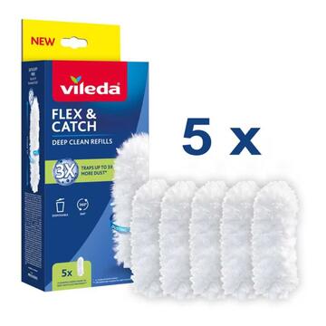 Vileda Flex & Catch Ricambi 5 Pezzi - Compatibile con Vileda Flex&Catch con Manico Corto e con Manico Estensibile