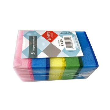 Confezione 5 Spugne da Cucina 301 con Doppio Lato Assorbente e Abrasivo - Pulizia Casa