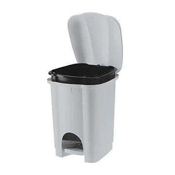 Pattumiera Carolina a Pedale, 6 Lt, Grigio Chiaro