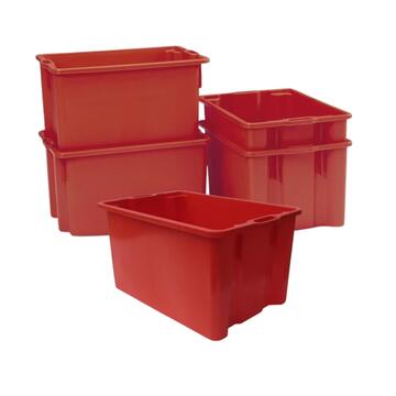 Cassetta Agricola Impilabile Rettangolare per Olive 40 lt - in Plastica Rossa con Fondo e Lati Chiusi