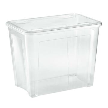 Combi Box 67 lt Trasparente con Coperchio Impilabile