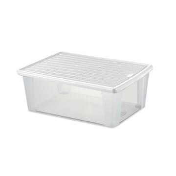 Scatola Contenitore Elegance Box XL 39x29 h14 cm in Plastica Trasparente - Cambio Stagione, Riponimento