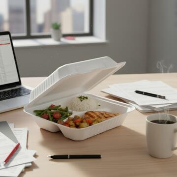 Confezione 50 pz Contenitore 3 Scomparti 900cc - Biodegradabile... - Marino Fa Mercato