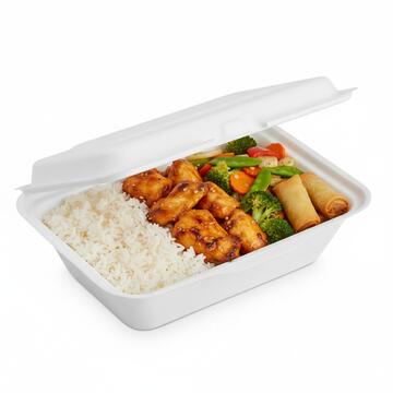 Confezione 50 pz Contenitore Vaschetta 1 Scomparto 1000cc - Biodegradabile - per Asporto - Primo, Contorno, Secondo, Insalata