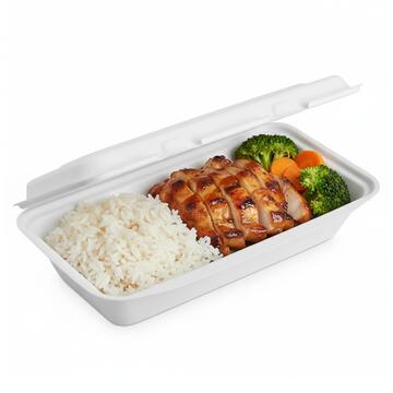 Confezione 50 pz Contenitore Vaschetta 1 Scomparto 1200cc - Biodegradabile - per Asporto - Primo, Contorno, Secondo, Insalata