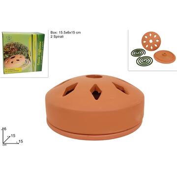 Coccio Porta Zampirone in Terracotta 15 cm + 2 Spirali incluse