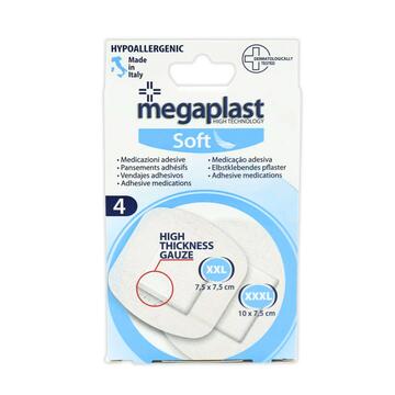 Megaplast Soft cerotti XXL con garza medicazioni adesive 4 pz