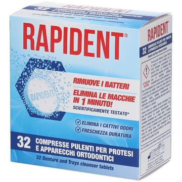 Rapident compresse per la pulizia di protesi dentali e dentiere