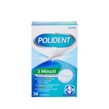 Pulitore per protesi Polident 3 minuti con azione antibatterica