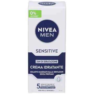 Crema viso idratante Nivea for men sensitive per aiutare a prevenire le irritazioni 75 Ml